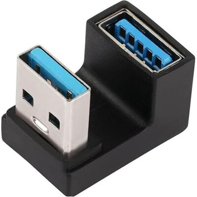 PowerGuard USB-A vers USB-A 180 degrés d'angle en forme de U vers le bas adaptateur (mâle/femelle), Adaptateur USB, Noir - Publicité PowerGuard USB-A vers USB-A 180 degrés d'angle en forme de U vers le bas adaptateur (mâle/femelle), Adaptateur USB, Noir - Publicité