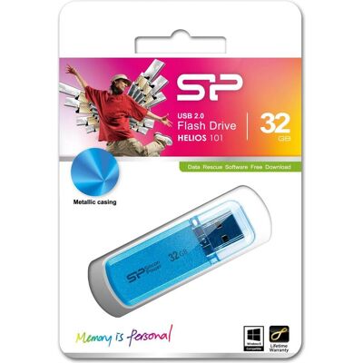 Silicon Power Clé USB Helios 101 USB type A 2.0 (32 Go, USB-A), Clé USB, Bleu - Publicité Silicon Power Clé USB Helios 101 USB type A 2.0 (32 Go, USB-A), Clé USB, Bleu - Publicité