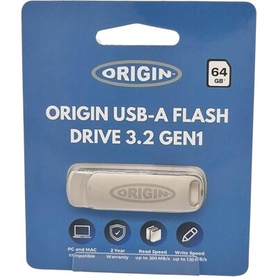 Origin Storage OSUSB-A-64GB (64 Go, USB-A), Clé USB, Argent - Publicité Origin Storage OSUSB-A-64GB (64 Go, USB-A), Clé USB, Argent - Publicité
