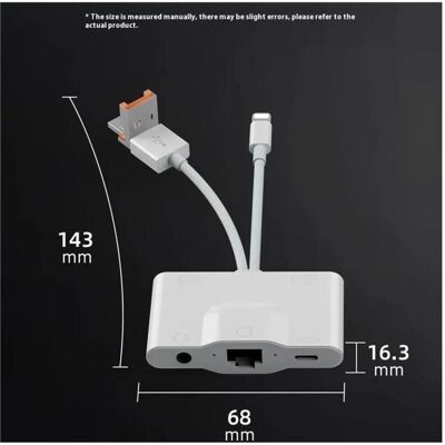 PowerGuard DualHeadConnect Adaptateur USB-C/USB-A Lightning vers Ethernet 3,5 mm audio multiports, Adaptateur audio, Blanc, Gris - Publicité PowerGuard DualHeadConnect Adaptateur USB-C/USB-A Lightning vers Ethernet 3,5 mm audio multiports, Adaptateur audio, Blanc, Gris - Publicité