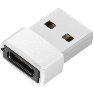 OEM Converter Adaptor Type C (female) to USB A (male) silver, Adaptateur USB, Argent - Publicité OEM Converter Adaptor Type C (female) to USB A (male) silver, Adaptateur USB, Argent - Publicité