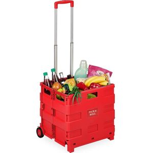 Relaxdays, Sac à commissions, Chariot à provisions, Rouge - Publicité Relaxdays, Sac à commissions, Chariot à provisions, Rouge - Publicité