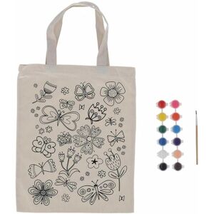 Esschert Design, Sac à commissions, Pochette de coloriage "Fleurs, Beige, Multicolore - Publicité Esschert Design, Sac à commissions, Pochette de coloriage "Fleurs, Beige, Multicolore - Publicité