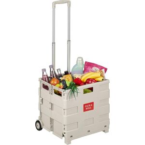 Relaxdays, Sac à commissions, Chariot courses pliable, Beige - Publicité Relaxdays, Sac à commissions, Chariot courses pliable, Beige - Publicité