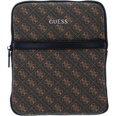 Guess, Hommes, Sac à main, Vezzola, Flat Top Zip, Textile Crossbody Bag, Brown, For Men, Marron - Publicité Guess, Hommes, Sac à main, Vezzola, Flat Top Zip, Textile Crossbody Bag, Brown, For Men, Marron - Publicité