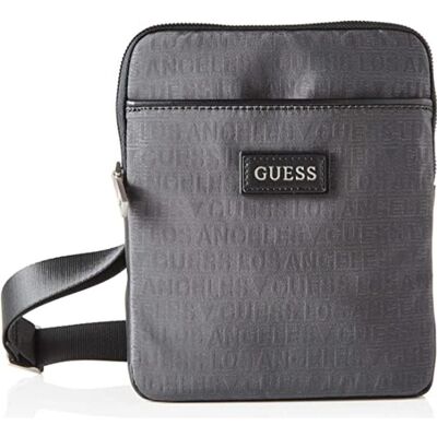 Guess, Hommes, Sac à main, Dan, Flat Top Zip, Textile Crossbody Bag, Grey, 19 x 23 x 2.5 cm, Fo, Gris - Publicité Guess, Hommes, Sac à main, Dan, Flat Top Zip, Textile Crossbody Bag, Grey, 19 x 23 x 2.5 cm, Fo, Gris - Publicité