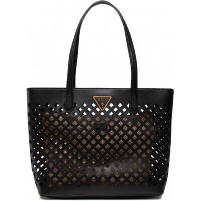 Guess, Femmes, Sac, Aqua, Textile Bag, Black/Brown, For Women, 29 x 32/40 x 12, Marron, Noir - Publicité Guess, Femmes, Sac, Aqua, Textile Bag, Black/Brown, For Women, 29 x 32/40 x 12, Marron, Noir - Publicité