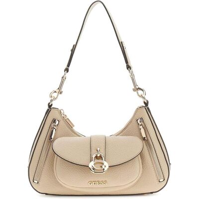 Guess, Femmes, Sac à main, Jessa Shoulder Bag, Beige - Publicité Guess, Femmes, Sac à main, Jessa Shoulder Bag, Beige - Publicité