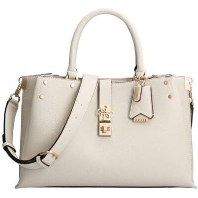 Guess, Femmes, Sac, Albury, Synthetic Leather, Textile Bag, White, For Women, 31.5 x 22, Blanc - Publicité Guess, Femmes, Sac, Albury, Synthetic Leather, Textile Bag, White, For Women, 31.5 x 22, Blanc - Publicité
