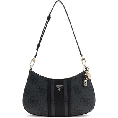 Guess, Femmes, Sac à main, Noelle II Top Zip Shoulder Bag, Noir, Gris - Publicité Guess, Femmes, Sac à main, Noelle II Top Zip Shoulder Bag, Noir, Gris - Publicité