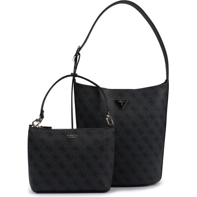 Guess, Femmes, Sac à main, Meridian II Bucket Bag, Gris - Publicité Guess, Femmes, Sac à main, Meridian II Bucket Bag, Gris - Publicité