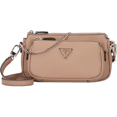 Guess, Femmes, Sac à main, Umhängetasche Noelle Double Pouch ZG, Beige, Marron - Publicité Guess, Femmes, Sac à main, Umhängetasche Noelle Double Pouch ZG, Beige, Marron - Publicité