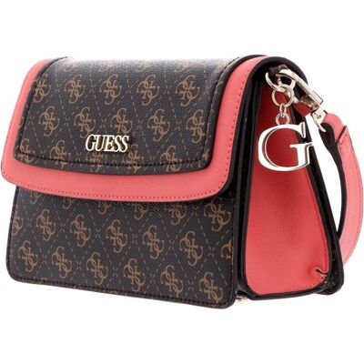 Guess, Femmes, Sac à main, Camy, Synthetic Leather, 4G Logo, Textile Crossbody Bag, Coral/Brown, Marron - Publicité Guess, Femmes, Sac à main, Camy, Synthetic Leather, 4G Logo, Textile Crossbody Bag, Coral/Brown, Marron - Publicité