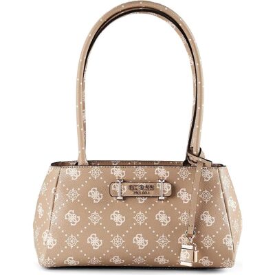 Guess, Femmes, Sac à main, Carrie Logo Girlfriend Shoulder Satchel Bag, Beige - Publicité Guess, Femmes, Sac à main, Carrie Logo Girlfriend Shoulder Satchel Bag, Beige - Publicité