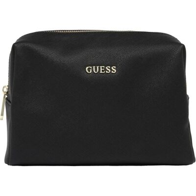 Guess Trousse de toilette en cuir synthétique Saffiano Vanilla Noir pour femmes 23 x 17 x 8 cm, Trousse de toilette, Noir - Publicité Guess Trousse de toilette en cuir synthétique Saffiano Vanilla Noir pour femmes 23 x 17 x 8 cm, Trousse de toilette, Noir - Publicité