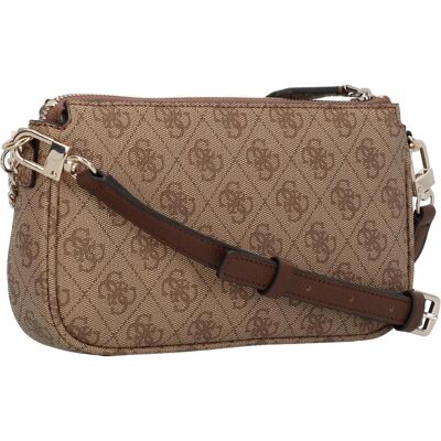 Guess, Femmes, Sac à main, Umhängetasche Noelle II Double Pouch CB 72710 Logo, Beige, Marron - Publicité Guess, Femmes, Sac à main, Umhängetasche Noelle II Double Pouch CB 72710 Logo, Beige, Marron - Publicité