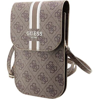Guess, Sac à main, PU 4G Printed Stripes Sac pour téléphone - marron, Marron - Publicité Guess, Sac à main, PU 4G Printed Stripes Sac pour téléphone - marron, Marron - Publicité