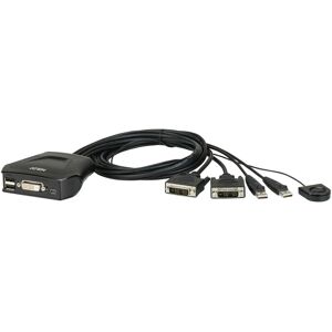 Aten Commutateur KVM 2 ports USB/câble DVI avec sélecteur de port distant, Commutateur KVM, Noir - Publicité Aten Commutateur KVM 2 ports USB/câble DVI avec sélecteur de port distant, Commutateur KVM, Noir - Publicité