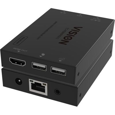Vision Récepteur HDMI sur IP, Commutateur KVM, Noir - Publicité Vision Récepteur HDMI sur IP, Commutateur KVM, Noir - Publicité