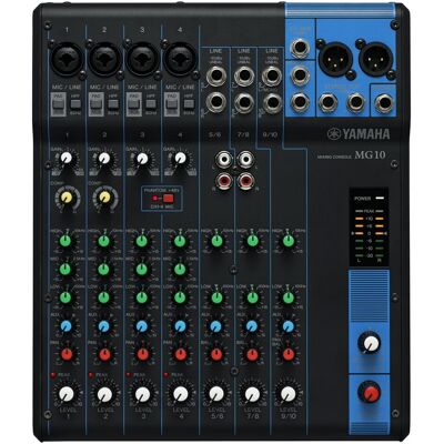 Yamaha MG10 (Clubmixer, Studio et mixeur live), Table de mixage, Bleu, Noir - Publicité Yamaha MG10 (Clubmixer, Studio et mixeur live), Table de mixage, Bleu, Noir - Publicité