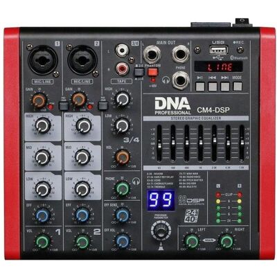 No Name Dna Cm4-DSP USB Mp3 Bluetooth Phantom Audio mixeur - Publicité No Name Dna Cm4-DSP USB Mp3 Bluetooth Phantom Audio mixeur - Publicité