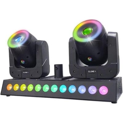 No Name LIGHT4ME CLONE 1 LED RGBW Lichteffekt 2 Köpfe (LED), Éclairage de scène, Multicolore - Publicité No Name LIGHT4ME CLONE 1 LED RGBW Lichteffekt 2 Köpfe (LED), Éclairage de scène, Multicolore - Publicité