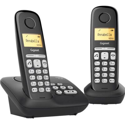 Siemens Gigaset AL385A Duo, Téléphone, Noir - Publicité Siemens Gigaset AL385A Duo, Téléphone, Noir - Publicité