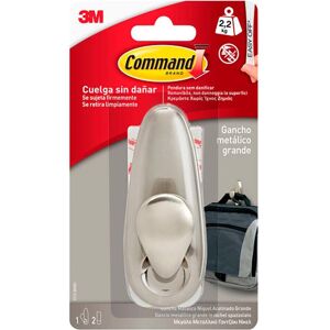 3M Crochet adhésif + clou adhésif, Command metal hook, large, polished nickel, 1 unit + 2 strips, max 2.2 kg - Publicité 3M Crochet adhésif + clou adhésif, Command metal hook, large, polished nickel, 1 unit + 2 strips, max 2.2 kg - Publicité