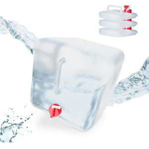 Relaxdays, Equipement de garage, Lot de 4 bidons pliables, transparent et rouge - Publicité Relaxdays, Equipement de garage, Lot de 4 bidons pliables, transparent et rouge - Publicité