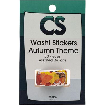 Autocollants Washi Thème Automne - 80 pcs - Décoration Automnale - Publicité Autocollants Washi Thème Automne - 80 pcs - Décoration Automnale - Publicité