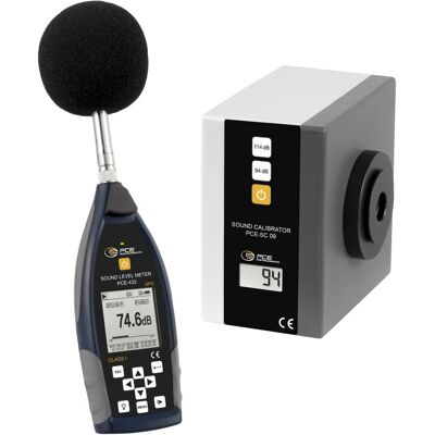 PCE Instruments, Sonomètre, Kit composé d'un sonomètre PCE-432 et d'un calibrateur PCE-SC 09 - Publicité PCE Instruments, Sonomètre, Kit composé d'un sonomètre PCE-432 et d'un calibrateur PCE-SC 09 - Publicité