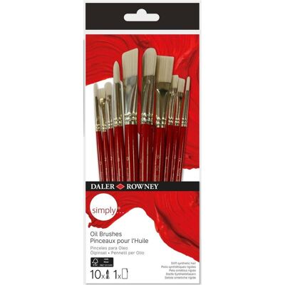 Magni, Pinceau, Lot de 10 pinceaux à huile Daler Rowney « Simply » - Publicité Magni, Pinceau, Lot de 10 pinceaux à huile Daler Rowney « Simply » - Publicité