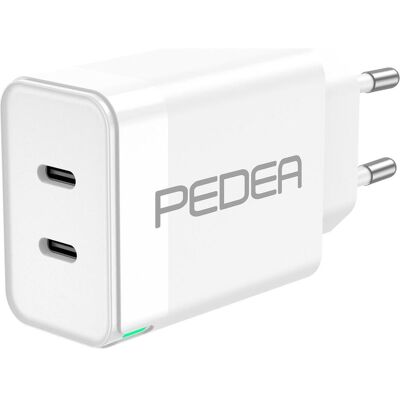 Chargeur USB-C Double PEDEA - 40W Rapide - Publicité Chargeur USB-C Double PEDEA - 40W Rapide - Publicité
