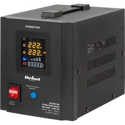 Rebel POWER-500 Alimentation Sans Interruption - Onde Sinusoïdale Pure 12V à 230V 300W - Publicité Rebel POWER-500 Alimentation Sans Interruption - Onde Sinusoïdale Pure 12V à 230V 300W - Publicité