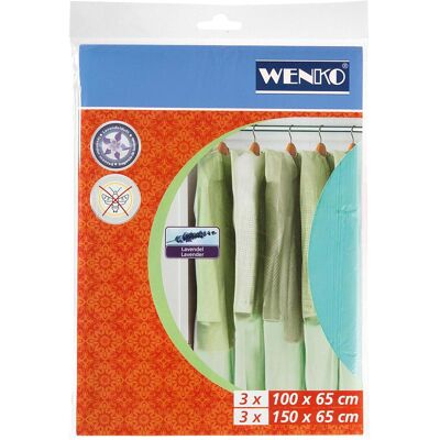 Wenko, Sac à vêtements + rangement suspendu, Housses anti-mites - Publicité Wenko, Sac à vêtements + rangement suspendu, Housses anti-mites - Publicité