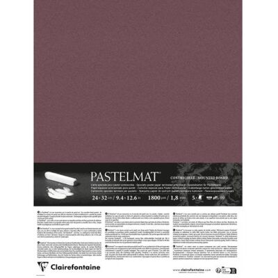 Clairefontaine, Papier à bricolage, Pastelmat contrecollé 5 feuilles 24x32cm - Lie de vin (360 g/m², 5x) - Publicité Clairefontaine, Papier à bricolage, Pastelmat contrecollé 5 feuilles 24x32cm - Lie de vin (360 g/m², 5x) - Publicité