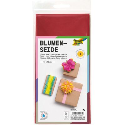 Folia, Papier à bricolage, Soie fleurie (20 g/m², 5x) - Publicité Folia, Papier à bricolage, Soie fleurie (20 g/m², 5x) - Publicité