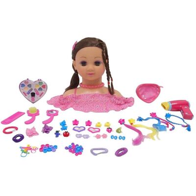 Tête de maquillage et coiffure Happy Friend - Ensemble d'accessoires pour poupée - Publicité Tête de maquillage et coiffure Happy Friend - Ensemble d'accessoires pour poupée - Publicité