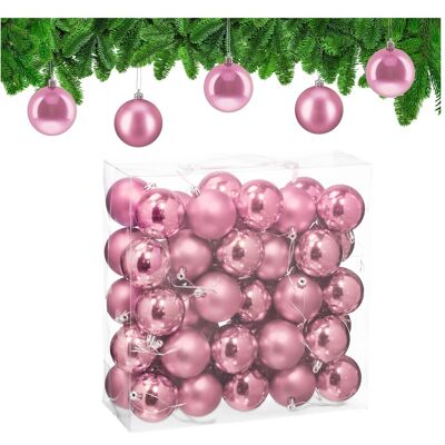 Relaxdays, Décorations de sapin de Noël, - Weihnachtskugeln 50er Set, Rosa/ Silber, 7 x 6 cm (50x) - Publicité Relaxdays, Décorations de sapin de Noël, - Weihnachtskugeln 50er Set, Rosa/ Silber, 7 x 6 cm (50x) - Publicité