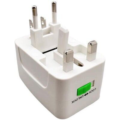 Konrow, Adaptateur de voyage, 931 - Adaptateur Universel (EU / US / UK / AU, Blanc) - Emballage Original - Publicité Konrow, Adaptateur de voyage, 931 - Adaptateur Universel (EU / US / UK / AU, Blanc) - Emballage Original - Publicité
