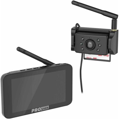 ProUser, Caméra de recul, DRC5040 Système vidéo de recul sans fil Lumière IR supplémentaire, lignes d'assistance de distance - Publicité ProUser, Caméra de recul, DRC5040 Système vidéo de recul sans fil Lumière IR supplémentaire, lignes d'assistance de distance - Publicité