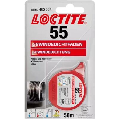 Loctite 55 Mastic pour filet - 50m - Étanchéité pour filets - Publicité Loctite 55 Mastic pour filet - 50m - Étanchéité pour filets - Publicité