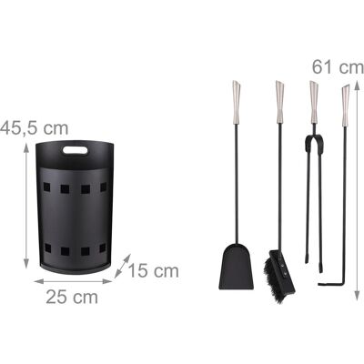 Relaxdays, Cheminée : accessoires, Ensemble de 5 outils de cheminée - Publicité Relaxdays, Cheminée : accessoires, Ensemble de 5 outils de cheminée - Publicité