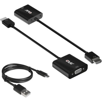 Club 3D CAC-1302 (HDMI, VGA), Adaptateur vidéo, Noir - Publicité Club 3D CAC-1302 (HDMI, VGA), Adaptateur vidéo, Noir - Publicité