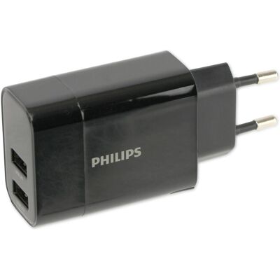 Philips DLP2620/12 - Chargeur avec 2 ports de charge USB-A - 17W - noir (17 W, 2 ports), Chargeur USB, Noir - Publicité Philips DLP2620/12 - Chargeur avec 2 ports de charge USB-A - 17W - noir (17 W, 2 ports), Chargeur USB, Noir - Publicité