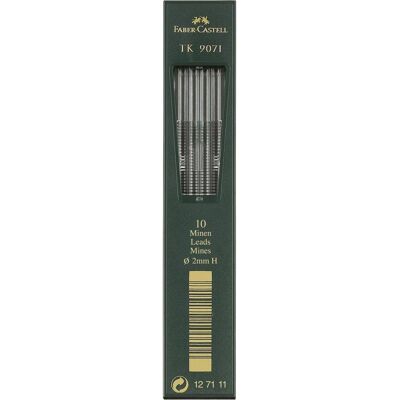 Faber-Castell, Cartouche de rechange + encrier, Mines TK-9071 2mm H (Noir, 2 mm, 10 pcs) - Publicité Faber-Castell, Cartouche de rechange + encrier, Mines TK-9071 2mm H (Noir, 2 mm, 10 pcs) - Publicité