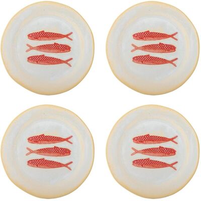 Bloomingville, Vaisselle de service, - Hadden Plate - Red - Stoneware - Publicité Bloomingville, Vaisselle de service, - Hadden Plate - Red - Stoneware - Publicité