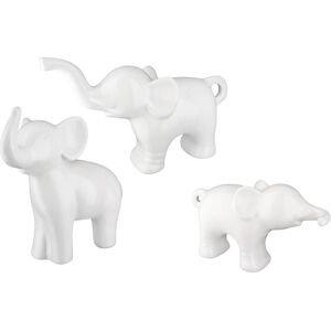 Trio d'éléphants décoratifs GILDE - Set de 3 - Blanc Noël - Publicité Trio d'éléphants décoratifs GILDE - Set de 3 - Blanc Noël - Publicité