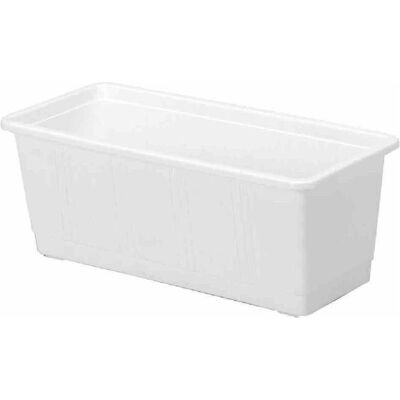 Geli, Pot de fleurs, Bac à fleurs Standard plastique 40x17x14 cm blanc (40 x 17 x 14 cm) - Publicité Geli, Pot de fleurs, Bac à fleurs Standard plastique 40x17x14 cm blanc (40 x 17 x 14 cm) - Publicité