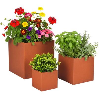 Relaxdays, Pot de fleurs, Lot de 3 jardinières (37 x 37 x 37 cm) - Publicité Relaxdays, Pot de fleurs, Lot de 3 jardinières (37 x 37 x 37 cm) - Publicité